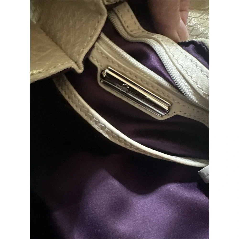 MAKOWSKY BEIGE faint, Green, Silver Tone-Accents, leather/suede SHOULDER/HANDBAG